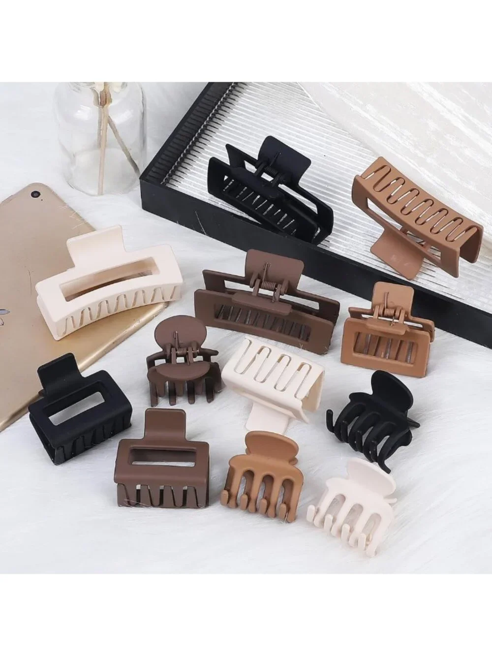 12 Pcs Hair Claw Clips Set for Women & Girls - Stylish Hair Accessories, 3